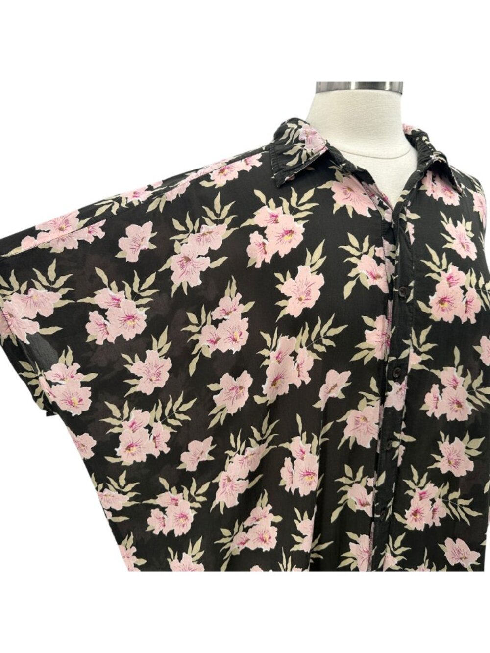 Acacia Swimwear Womens Large Dress Koki Dress In Black Vintage Aloha Tencel - Picture 2 of 5